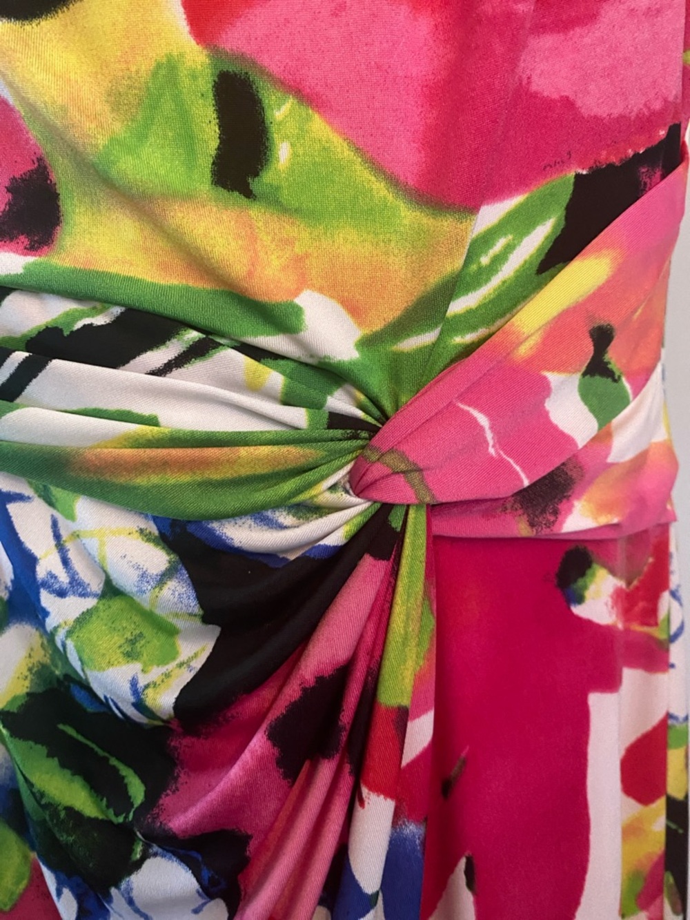 Ralph Lauren size 14W drap neckline colorful dress - Picture 4 of 9